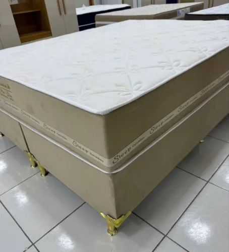 Cama box Queen molas ensacadas base+colchão disponível
