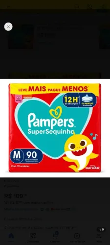Fralda Pampers Baby Shark com 90