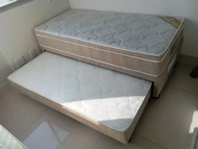 cama box com auxiliar solteirao Colchao da ortobom 