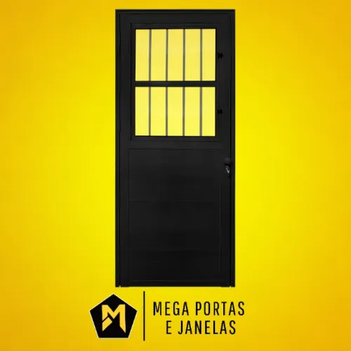 Porta Soical Lambril Alumínio Preto - Linha 25 (Completa)
