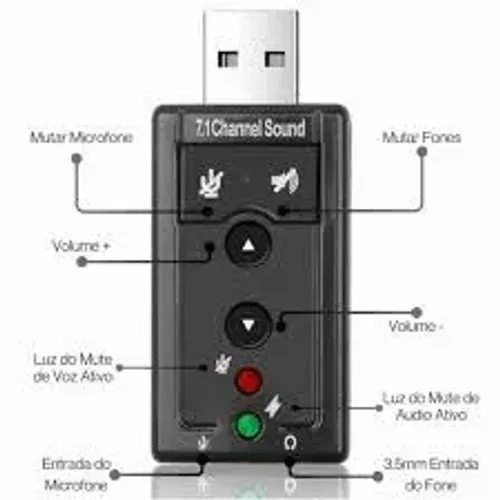 Placa de áudio usb-entrega grátis