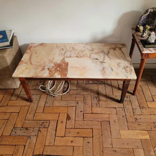Mesa de centro tampo de Mármore Rosa