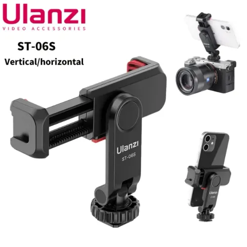 Suporte Ulanzi ST-06S Ulanzi Universal Mobile Phone Clip Holder, 360 ° Tripé adaptador
