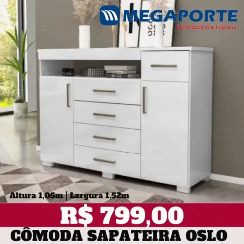 Cômoda Sapateira 5 Gavetas 2 Portas (NOVO) Entrega Grátis! 