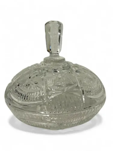 Bombonière de Vidro Lapidado Vintage