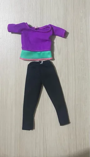 Roupa da barbie made to move top roxo