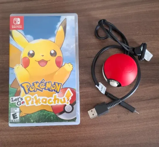 Controle Pokebola Poke Ball Plus + Pokemon Lets Go Pikachu, Original Nintendo Switch