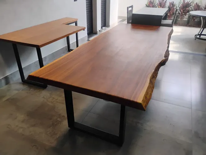 Mesa rústica para área gourmet 