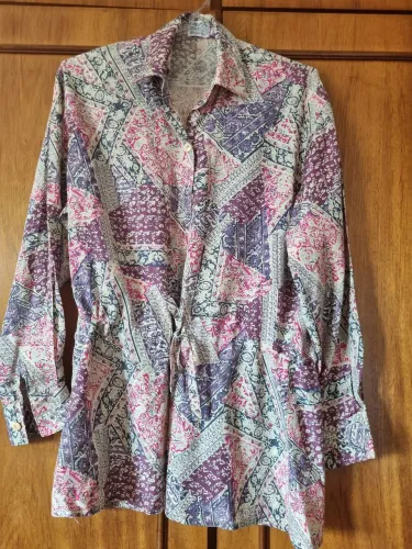 Camisa de seda estampada