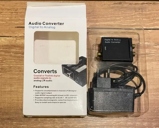Conversor de áudio. Conecta aparelho antigo em novo + cabo coaxial digita
