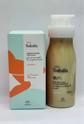 Kit Natura Tododia Macadâmia - Sabonete e Creme para o Corpo