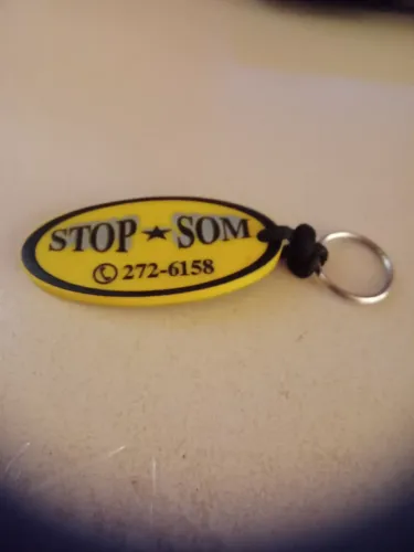 Antigo Chaveiro STOP SOM emborrachado