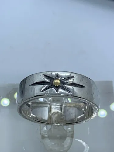 Lindo anel de sol prata esterlina sun tamanho 18