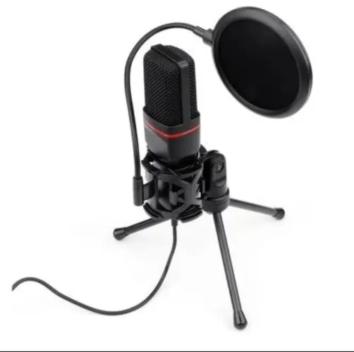 Microfone Redragon GM100 Podcast, Streamer Gamer Preto - GM100 - PRODUTO NOVO