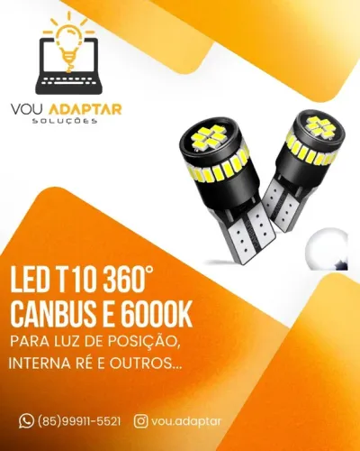 Led T10 360° para Luz de Posição iluminação 360° de alumínio
