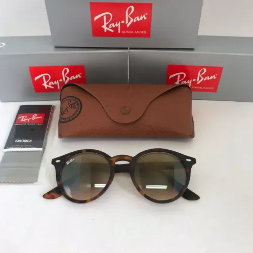 Óculos de sol ray-ban round style tartaruga fosco lentes de cristal