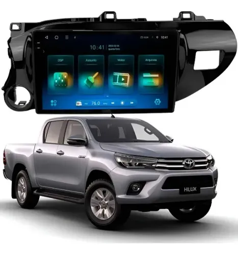 Central Multimídia Octacore 10 Pol. 4Gb/64Gb 4G Carplay/A. Auto Hilux 2016 a 2026