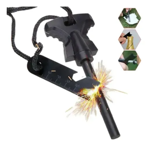 Pederneira De Magnésio Maciça Pesca Camping Acendedor Fogo