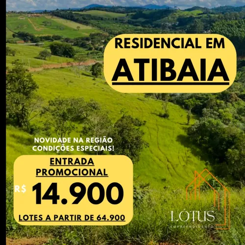 86A- ATIBAIA-SP LANÇAMENTO! LOTES PLANOS 600M²