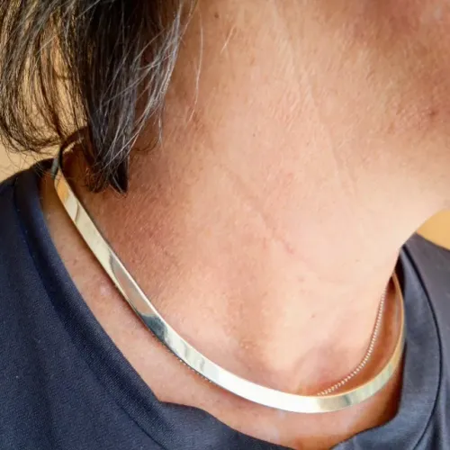 choker de prata polida 925 