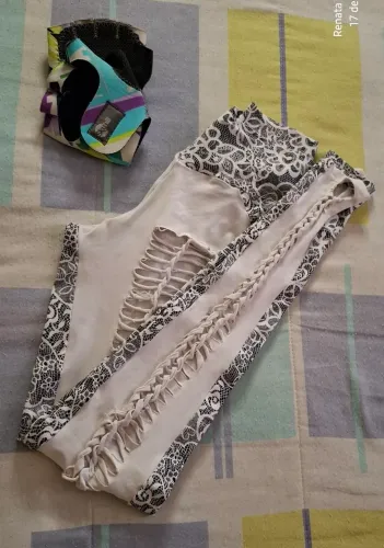 Legging branca estampada