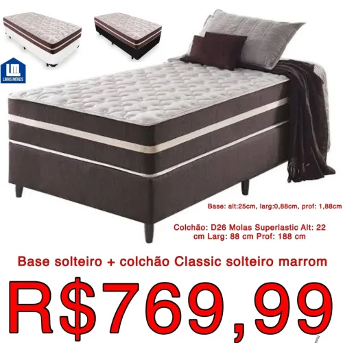Colchão Classic + Base Solteiro