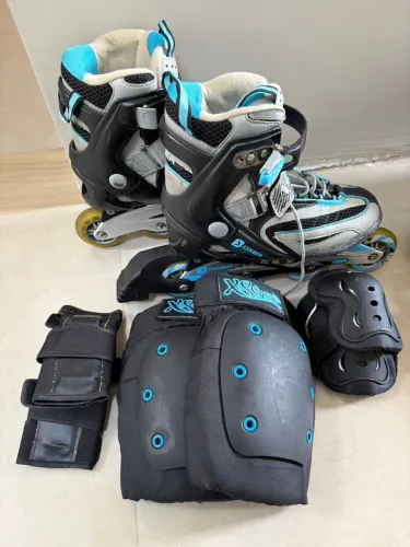 Patins Oxer Ajustáveis + Kit Proteção (Vários Tamanhos Disponíveis)