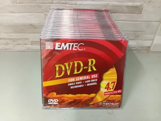 Kit Dvd-r Mídias Virgem EMTEC 8x 4.7gb 18unid