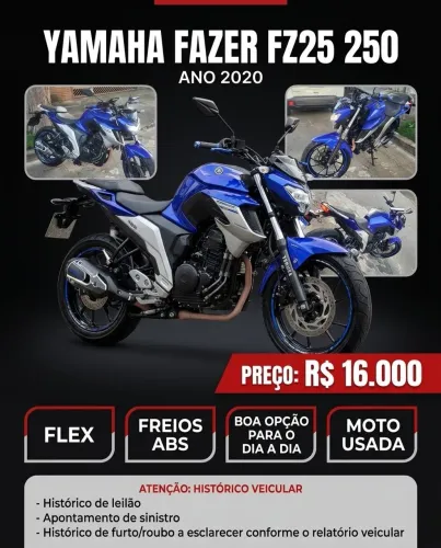 Yamaha FZ25 Fazer 2020 - Flex, ABS, 36.580 km
