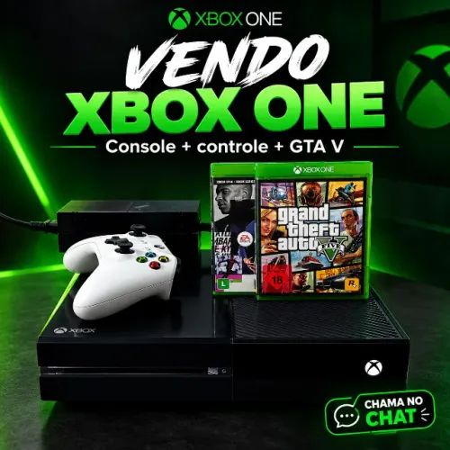 CONSOLE XBOX ONE FAT 500GB + CONTROLE + JOGOS FÍSICOS, PERFEITO ESTADO!