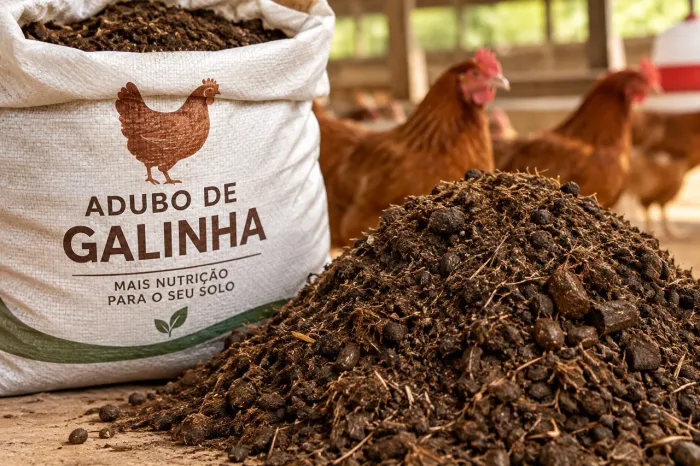 Adubo de cama de galinha