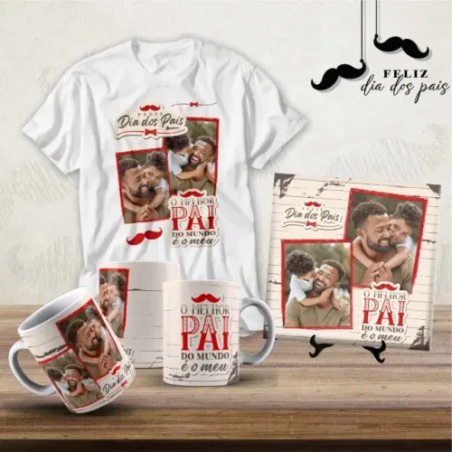 kit camisa branca + caneca porcelana + azulejo 15x15 + chaveiro.personalizado dia das mães