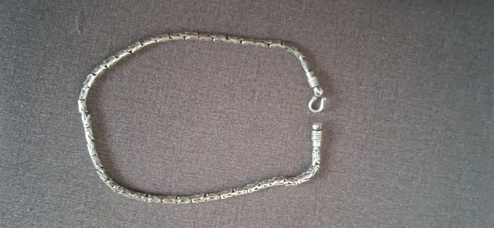 corrente de prata 47 cm no estilo Bali / Ponto Peruano