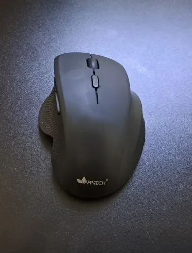 Mouse sem fio ergonômico, Recarregável, 1600DPI, Preto, MWR560, App-Tech