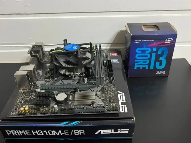 Placa mãe ASUS H310M-E Lga 1151 Compatível com 8ª e 9ª Geração + Processador I3-8100 