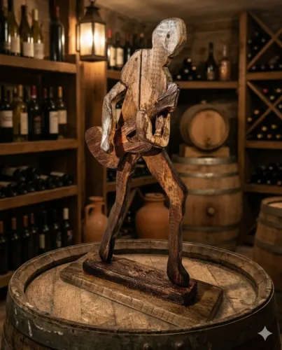 O Ritmo da Terra: Escultura "O Baixista" em Madeira de Reuso