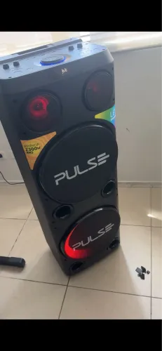 Caixa De Som Torre Double 12 Pol 2300w Bluetooth Cor Preto Pulse SP508