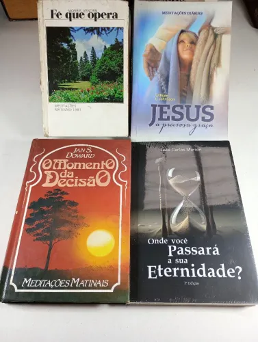 livros cristãos adventista, incluindo títulos de reflexão e meditações