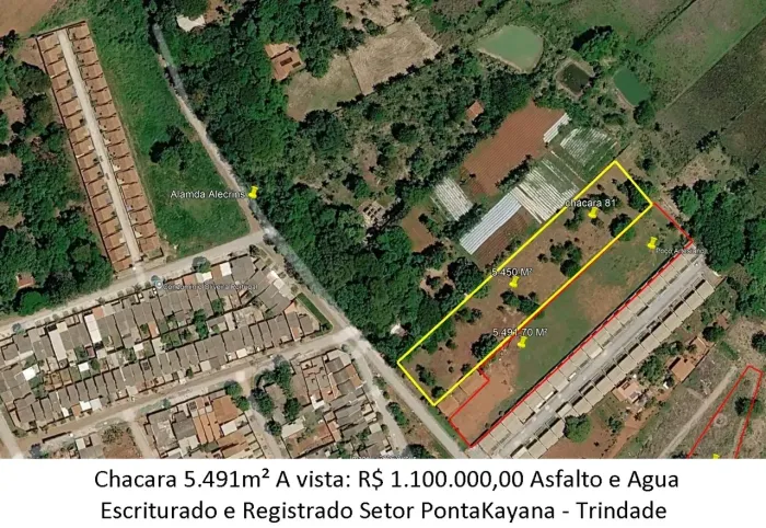 Leia a descrição: Chacara 5.491m² (Asfalto e Agua) Setor PontaKayana