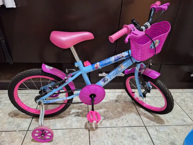 Bicicleta Infantil Feminina Aro 16 C/rodinha Cesta Coloridas