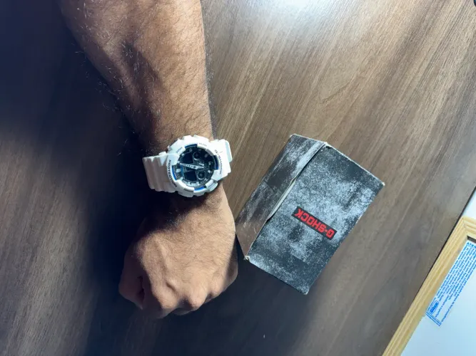 G-Shock GA-100B-7A Branco Original + Caixa - Funcionando 100%