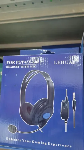 Headset Gamer com Fio e Microfone PS4/PS5/Xbox One - Lehuai (Novo)