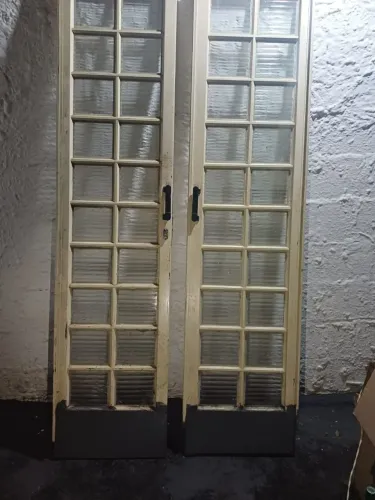Folhas de porta de ferro com vidro