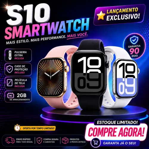Smartwatch S10 Microwear I Série 10 I Relógio Inteligente I CHAT GPT I 47mm I + Brindes