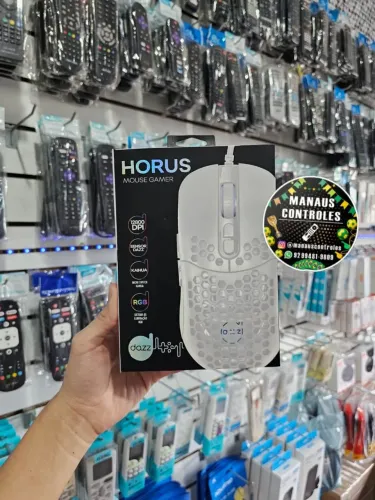 Mouse Horus 12.000 Dpi Usb 2.0 Rgb Branco Dazz gamer