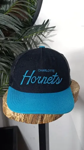 Boné vintage Charlotte Hornets Script Mitchell & Ness