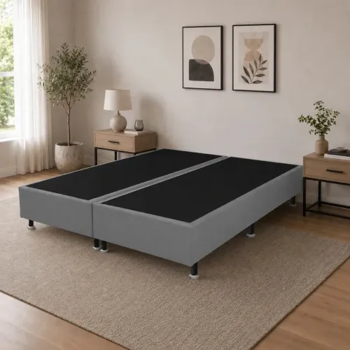 Base Box Bipartida King em Veludo Universal 37x203x193cm/ pronta entrega