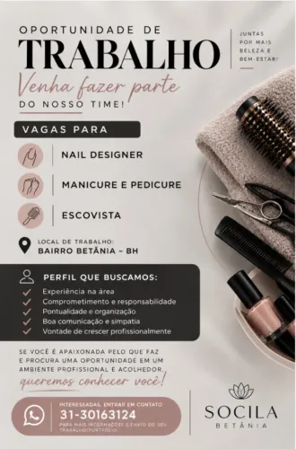Vaga escovista |manicure | nail designer