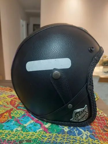 Capacete aberto vintage couro Orz