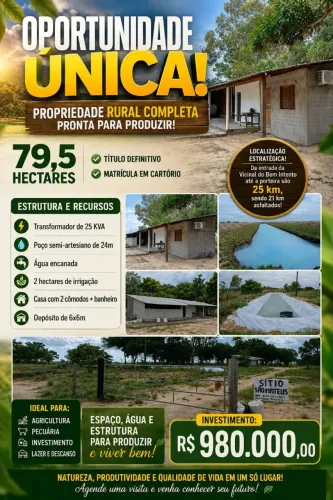 Sítio de 79 hestares a 25km de Boa Vista